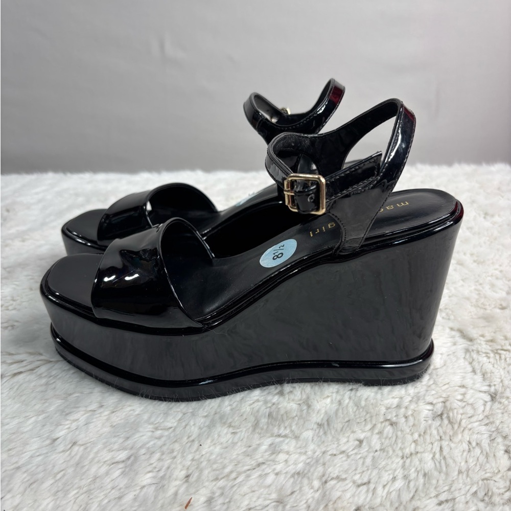 Steve Madden Platform Ankle-Strap Sandals - Black Patent - Picture 3 of 5